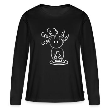 Céramiste Céramique Argile Poterie Céramique - T-shirt manches longues Premium bio Femme - noir - Devant - Julia (174cm)