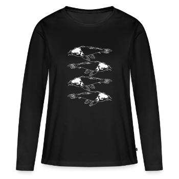 Koi Carp Koi Signification Koi Carpe Koi Tattoo Koi - T-shirt manches longues Premium bio Femme - noir - Devant - Julia (174cm)