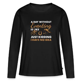 Cavalier Une journée sans concours complet - T-shirt manches longues Premium bio Femme - noir - Devant - Julia (174cm)