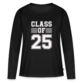 class of 25 - Women's Premium Organic Long Sleeve Shirt - black - Front - Julia (174cm)