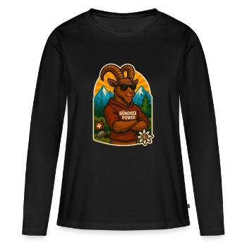 Puissance des Grisons - T-shirt manches longues Premium bio Femme - noir - Devant - Julia (174cm)