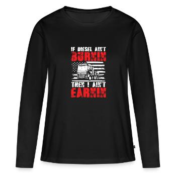 Je ne gagne pas - T-shirt manches longues Premium bio Femme - noir - Devant - Julia (174cm)