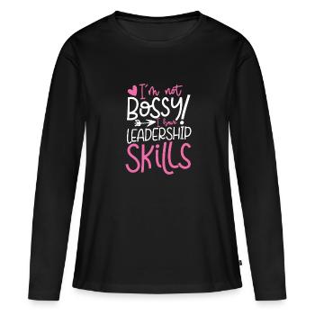 Leadership - T-shirt manches longues Premium bio Femme - noir - Devant - Julia (174cm)
