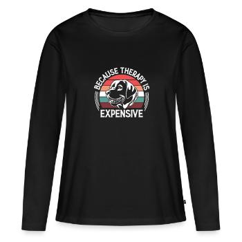 La thérapie coûte cher - T-shirt manches longues Premium bio Femme - noir - Devant - Julia (174cm)