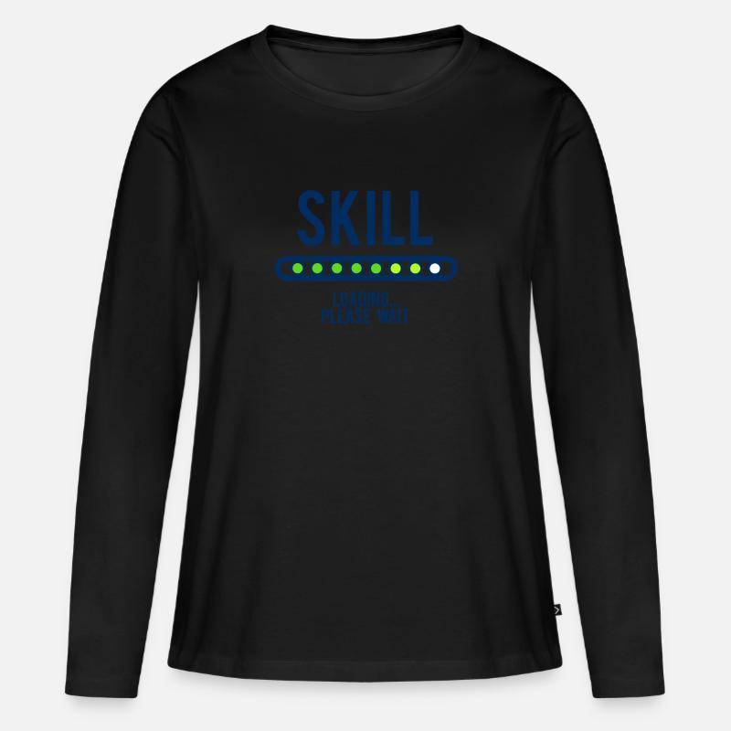 SKILL LOADING - Frauen Premium Bio Langarmshirt - Schwarz