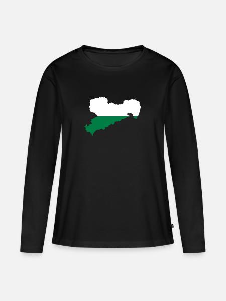 Sachsen - Frauen Premium Bio Langarmshirt - Schwarz