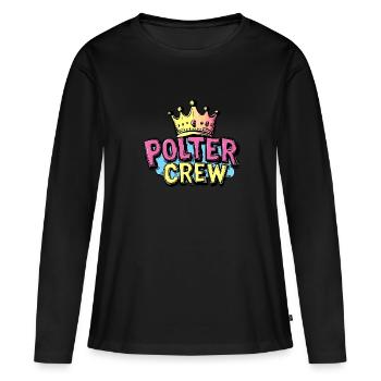Polter Crew - Frauen Premium Bio Langarmshirt - Schwarz - Vorne - Julia (174cm)