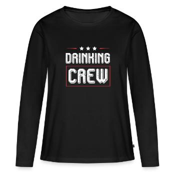 Équipage de consommation d’alcool - T-shirt manches longues Premium bio Femme - noir - Devant - Julia (174cm)