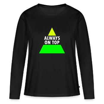 Always on top (geteiltes Dreieck) - Frauen Premium Bio Langarmshirt - Schwarz - Vorne - Julia (174cm)