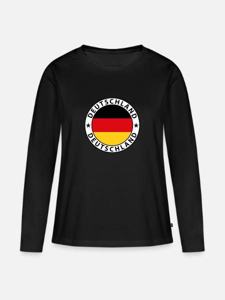 Deutschland - Frauen Premium Bio Langarmshirt - Schwarz