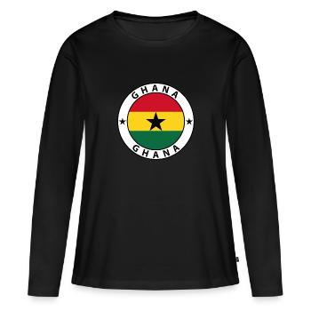Ghana - T-shirt manches longues Premium bio Femme - noir - Devant - Julia (174cm)