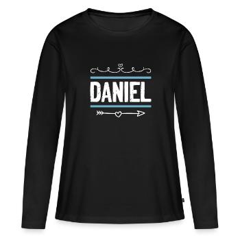 Daniel - Frauen Premium Bio Langarmshirt - Schwarz - Vorne - Julia (174cm)