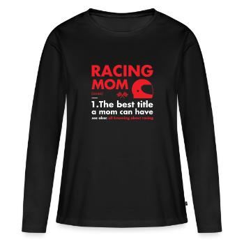 Sport Maman Définition Course - T-shirt manches longues Premium bio Femme - noir - Devant - Julia (174cm)