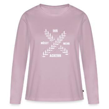 Traktor Traktorfahrer Schlepper "Acker ackern" - Frauen Premium Bio Langarmshirt - Altrosa - Vorne - Julia (174cm)