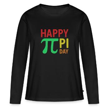 Math Happy Pi Day Pi - T-shirt manches longues Premium bio Femme - noir - Devant - Julia (174cm)