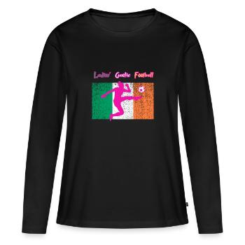 Football gaélique féminin. - T-shirt manches longues Premium bio Femme - noir - Devant - Julia (174cm)
