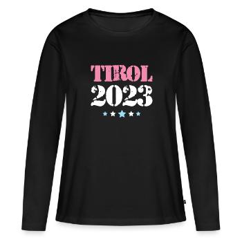 Tyrol 2023 - T-shirt manches longues Premium bio Femme - noir - Devant - Julia (174cm)