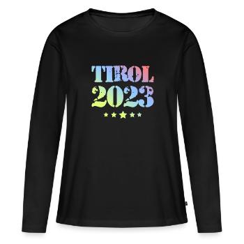 Tyrol 2023 - T-shirt manches longues Premium bio Femme - noir - Devant - Julia (174cm)