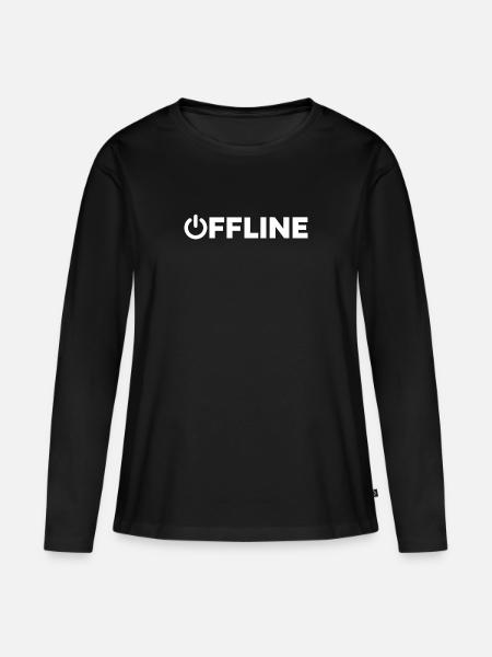 Offline - Frauen Premium Bio Langarmshirt - Schwarz