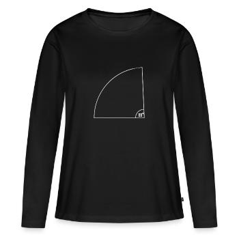 Angle de 89 degrés - T-shirt manches longues Premium bio Femme - noir - Devant - Julia (174cm)