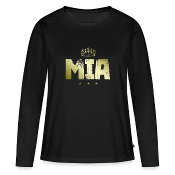 Mia - T-shirt manches longues Premium bio Femme - noir - Devant - Julia (174cm)
