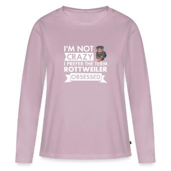 I Prefer The Term Rottweiler Obsessed - Women's Premium Organic Long Sleeve Shirt - dusky pink - Front - Julia (174cm)