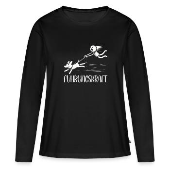 Führungskraft Hund Hundehalterin Geschenkidee - Frauen Premium Bio Langarmshirt - Schwarz - Vorne - Julia (174cm)