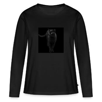 Chat noir Chat Chat Noir Chat Cadeau - T-shirt manches longues Premium bio Femme - noir - Devant - Julia (174cm)