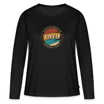 Vintage Birthday 1979 - Women's Premium Organic Long Sleeve Shirt - black - Front - Julia (174cm)