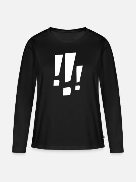 Ausrufezeichen - exclamation mark - Satzzeichen - Frauen Premium Bio Langarmshirt - Schwarz