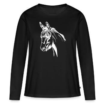 Esel d’âne - T-shirt manches longues Premium bio Femme - noir - Devant - Julia (174cm)