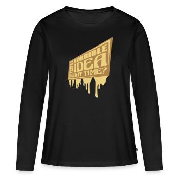 C’est une idée horrible - T-shirt manches longues Premium bio Femme - noir - Devant - Julia (174cm)