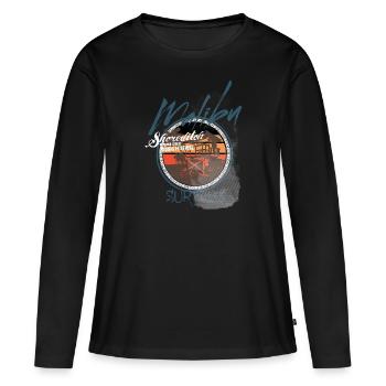 Malibu Summer vibes - T-shirt manches longues Premium bio Femme - noir - Devant - Julia (174cm)