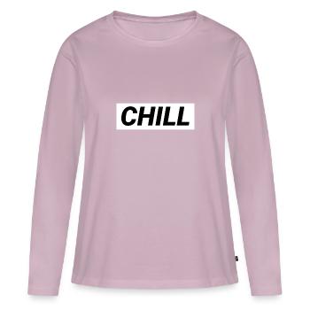 Chill - T-shirt manches longues Premium bio Femme - rose poudré - Devant - Julia (174cm)