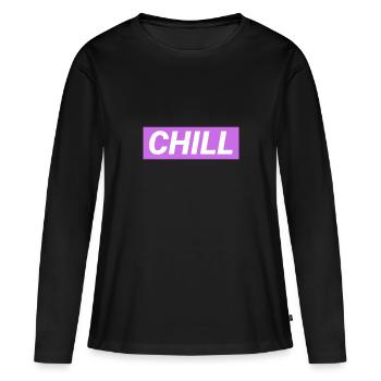Chill - T-shirt manches longues Premium bio Femme - noir - Devant - Julia (174cm)