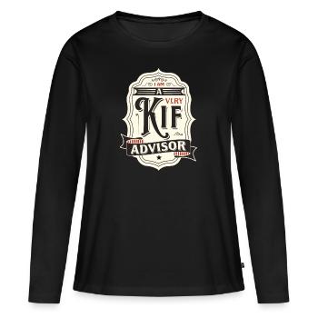 KIF-BERATER - Frauen Premium Bio Langarmshirt - Schwarz - Vorne - Julia (174cm)