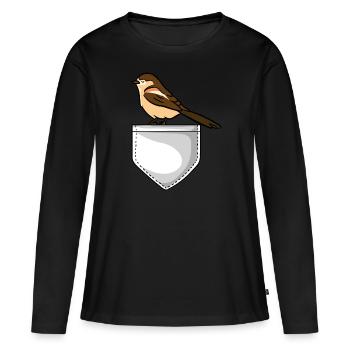 Vogelbeobachtung Vogelfreund Singvogel Ornithologe - Frauen Premium Bio Langarmshirt - Schwarz - Vorne - Julia (174cm)