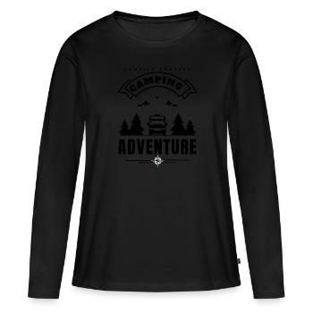 CAMPING ADVENTURE - black text - Women's Premium Organic Long Sleeve Shirt - black - Front - Julia (174cm)