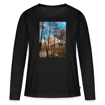 Hochhaus Coole Farbe Bäume - Frauen Premium Bio Langarmshirt - Schwarz - Vorne - Julia (174cm)