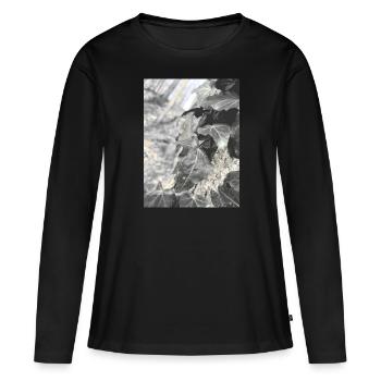 Efeu Natur Pflanzen Wald - Frauen Premium Bio Langarmshirt - Schwarz - Vorne - Julia (174cm)
