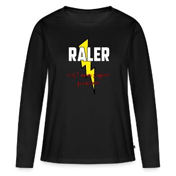Râler c’est mon super pouvoir - T-shirt manches longues Premium bio Femme - noir - Devant - Julia (174cm)