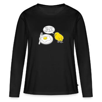 Holy Cow Larry est que vous - T-shirt manches longues Premium bio Femme - noir - Devant - Julia (174cm)