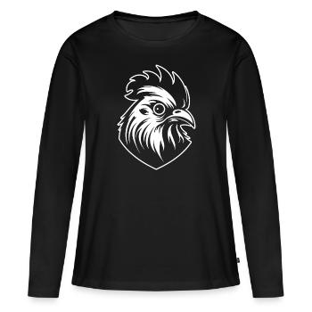 Huhn Hühnerstall Geflügel Hahn Bauernhof - Frauen Premium Bio Langarmshirt - Schwarz - Vorne - Julia (174cm)
