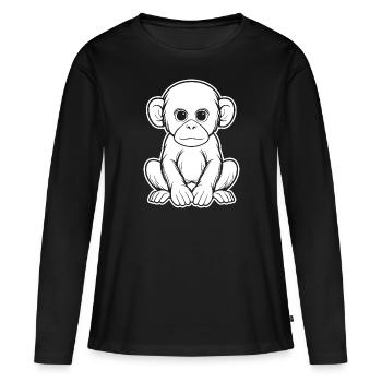 Monkey Monkey Monkey Face Jungle - Women's Premium Organic Long Sleeve Shirt - black - Front - Julia (174cm)