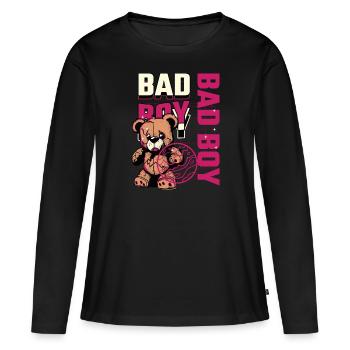 Mauvais garçon - T-shirt manches longues Premium bio Femme - noir - Devant - Julia (174cm)