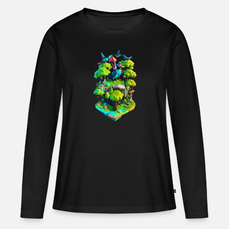 Nachhaltige Erde - Frauen Premium Bio Langarmshirt - Schwarz