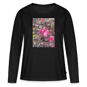 Schwarze Perle Loropetalum chinense - Frauen Premium Bio Langarmshirt - Schwarz - Vorne - Julia (174cm)