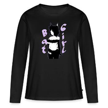 Batgirl Stéphanie - T-shirt manches longues Premium bio Femme - noir - Devant - Julia (174cm)