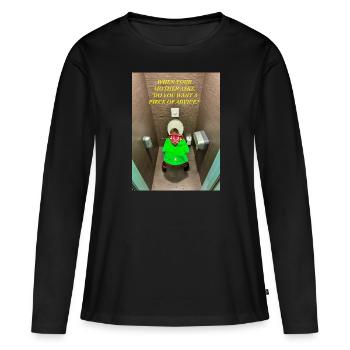 Quand ta mère demande, - T-shirt manches longues Premium bio Femme - noir - Devant - Julia (174cm)