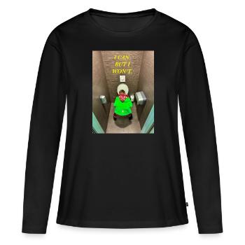 Ich kann. Aber ich werde es nicht tun. - Frauen Premium Bio Langarmshirt - Schwarz - Vorne - Julia (174cm)